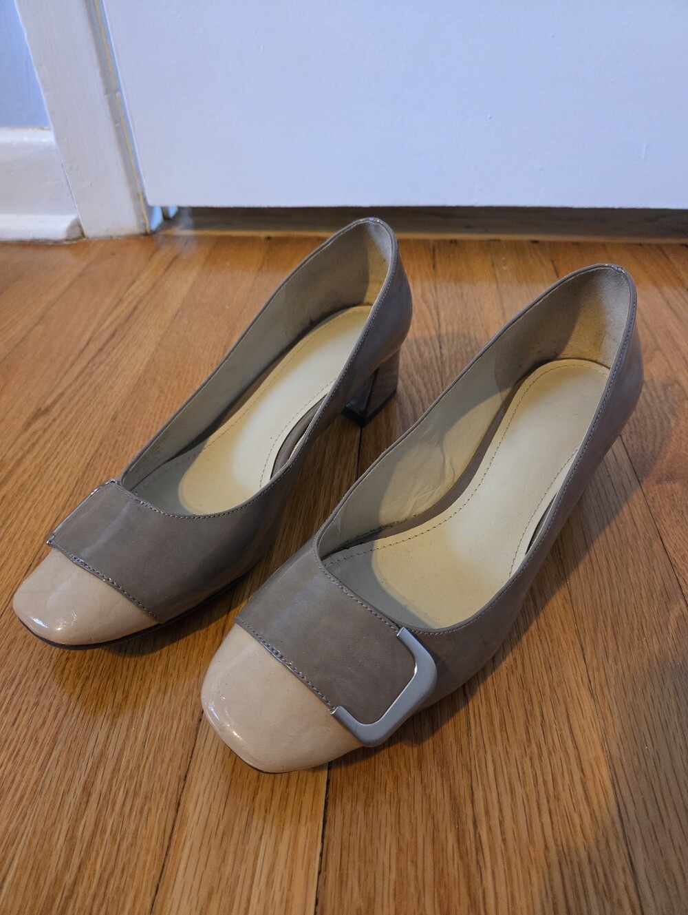 Naturalizer Low Block Heel Pumps with Accent Buckle